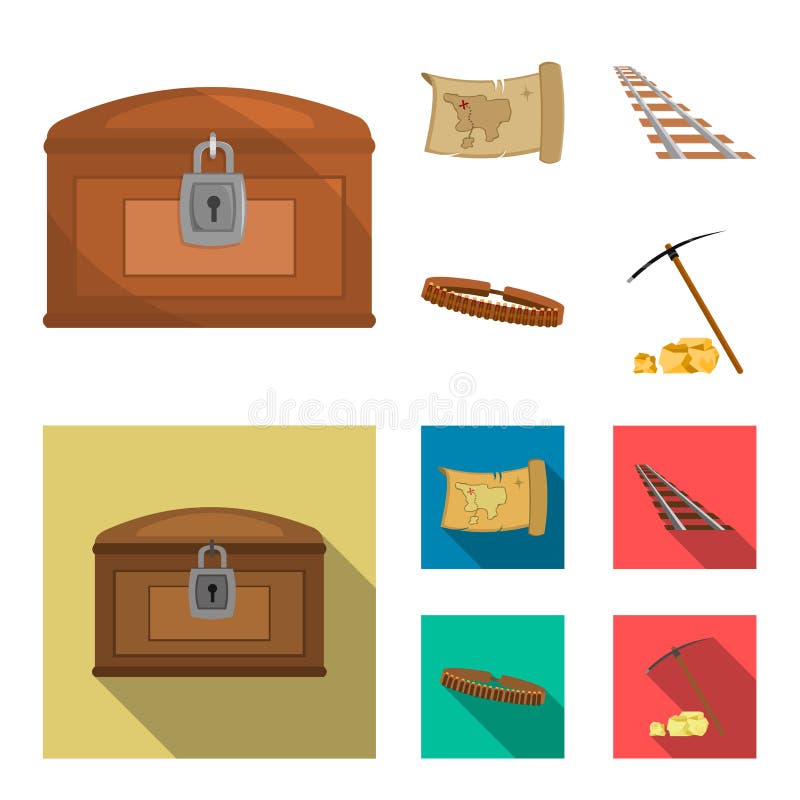 treasure map in pixel art style Stock Vector