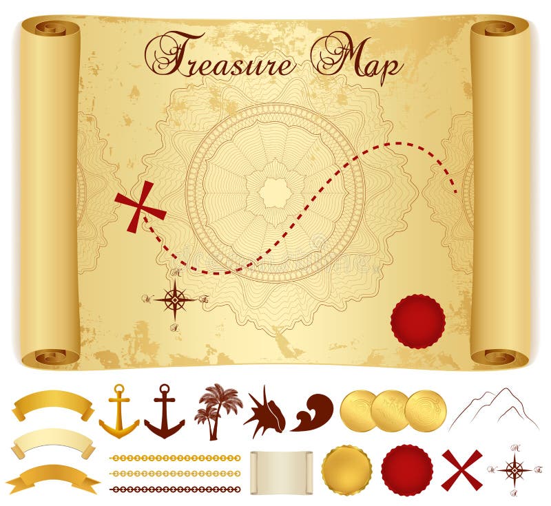 Background Illustration Of Old Roll Paper Scroll Stock Illustration -  Download Image Now - Treasure Map, Vector, Paper Scroll - iStock