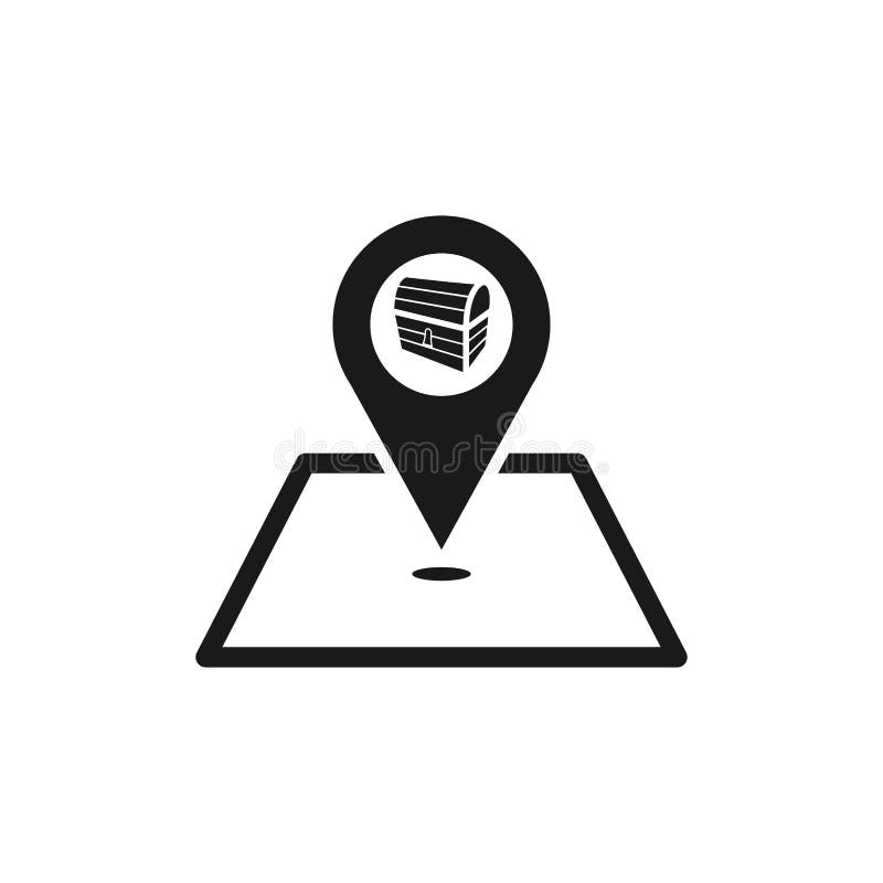 Treasure and map point logo vector illustration vector illustration