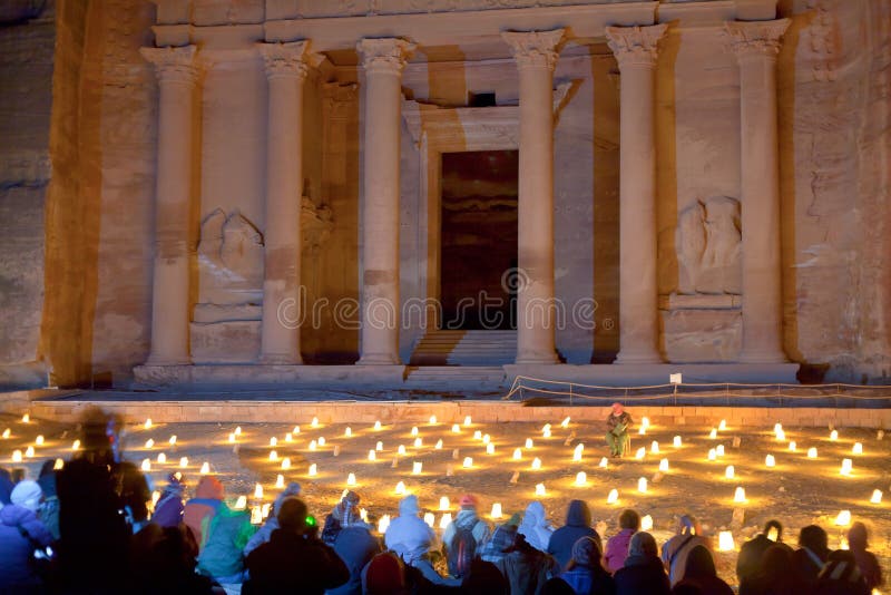 The Treasury at Petra at night, Jordan - 2