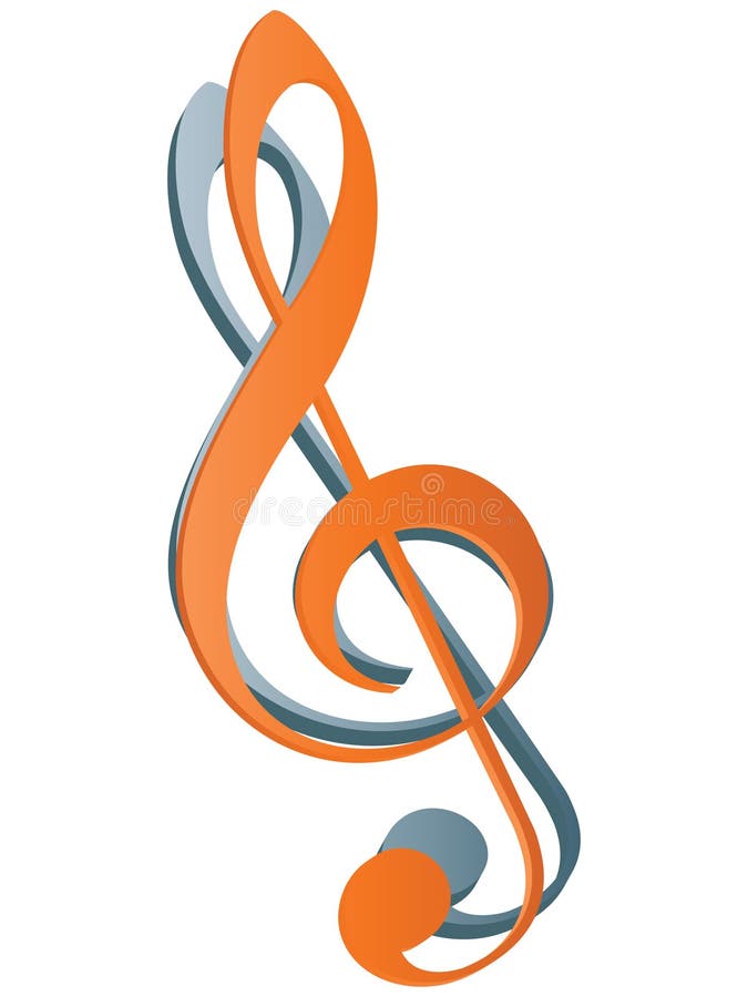 Treble clef icon stock illustration