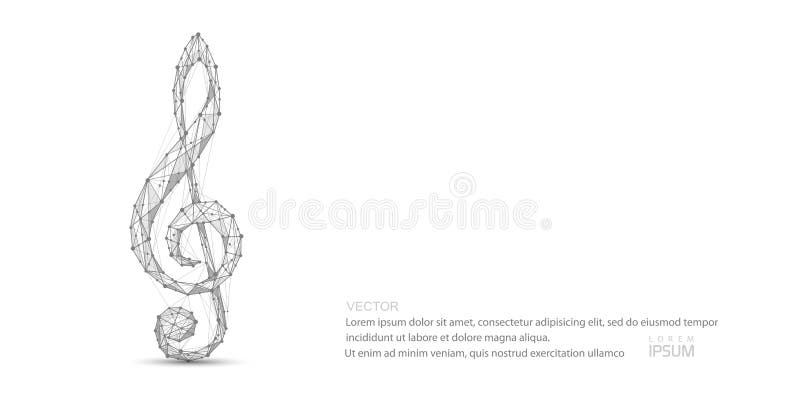 Treble Clef .Musical Notes.Drawing from Lines and Dots.music Banner