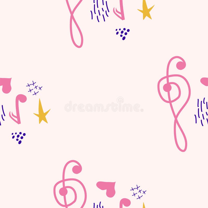 Musical Notes Seamless Blue Pastel Stock Illustrations 55 Musical
