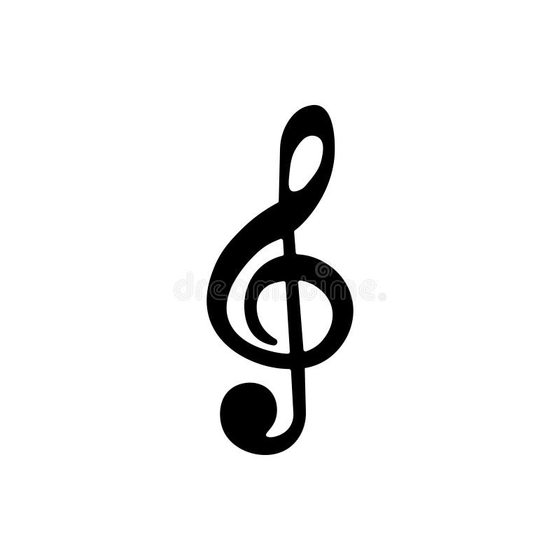 Treble clef logo. stock vector. Illustration of event - 93579467