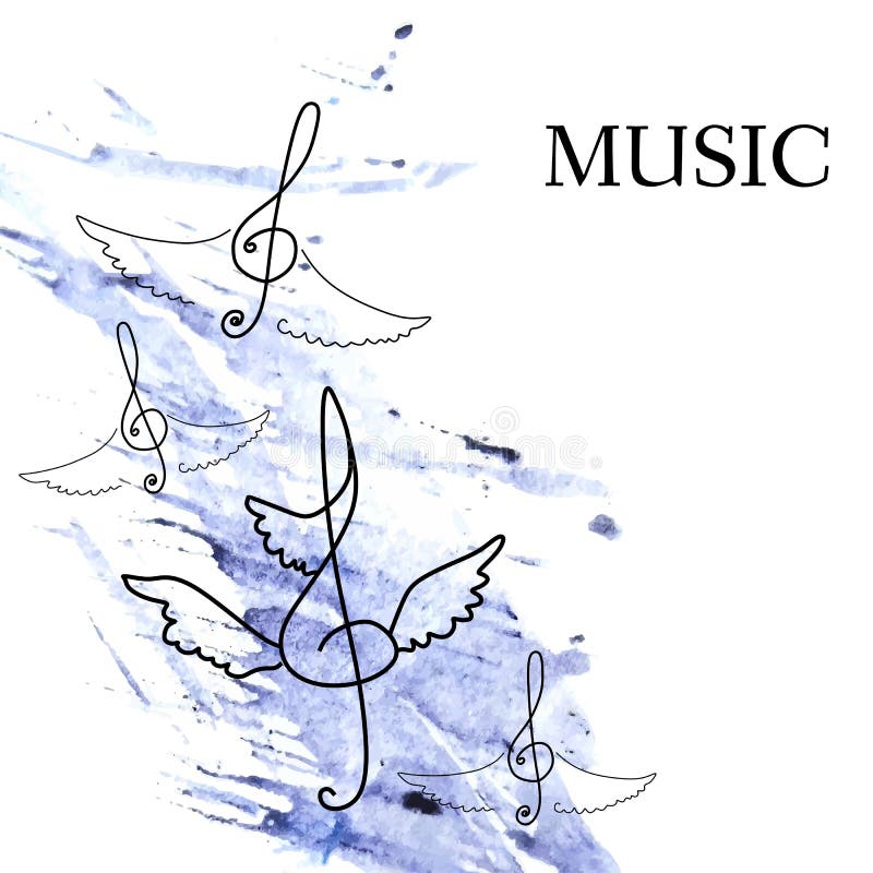 watercolor treble clef
