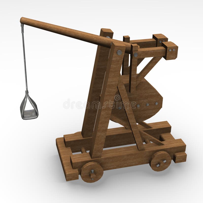 3d render of trebuchet siege