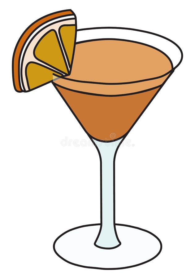 Tredimensionell klassisk cocktail av nya eran i specifikt glas. irish whiskey aperol och vermouth based drink dekorerad med en stock illustrationer