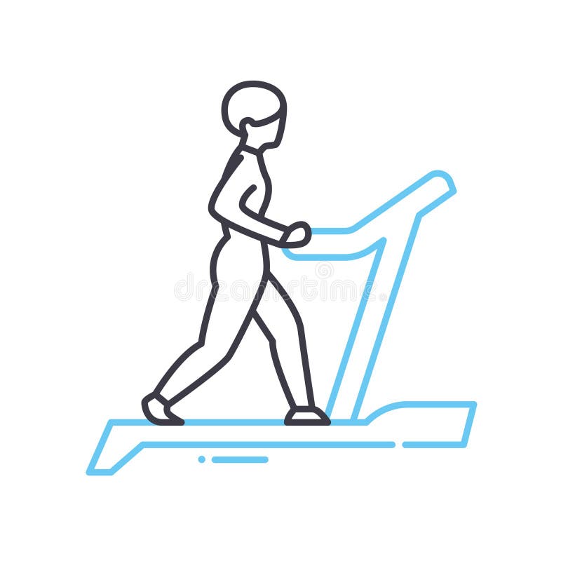 Tredmill line icon, outline symbol, vector illustration, concept sign royalty free illustration