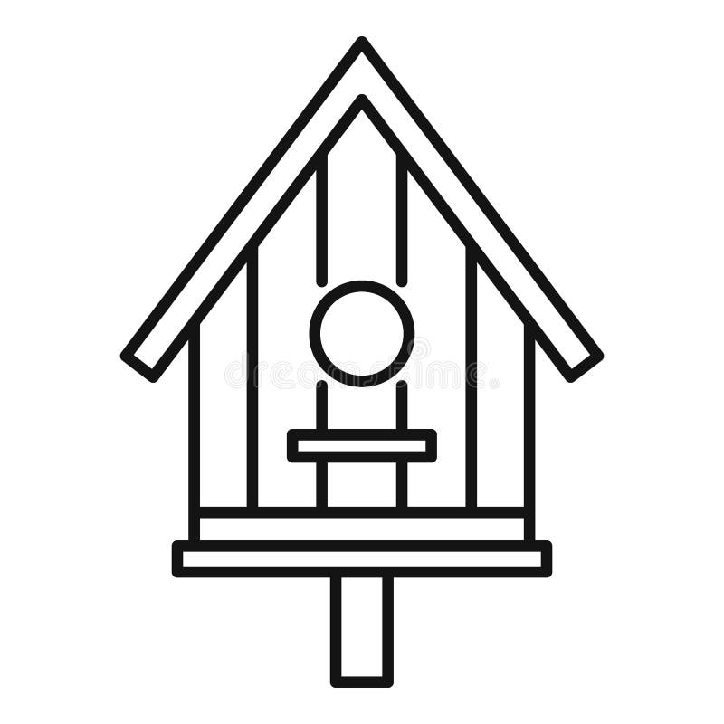 Tree Bird House Icon, Outline Style Stock Vector - Illustration of leaf