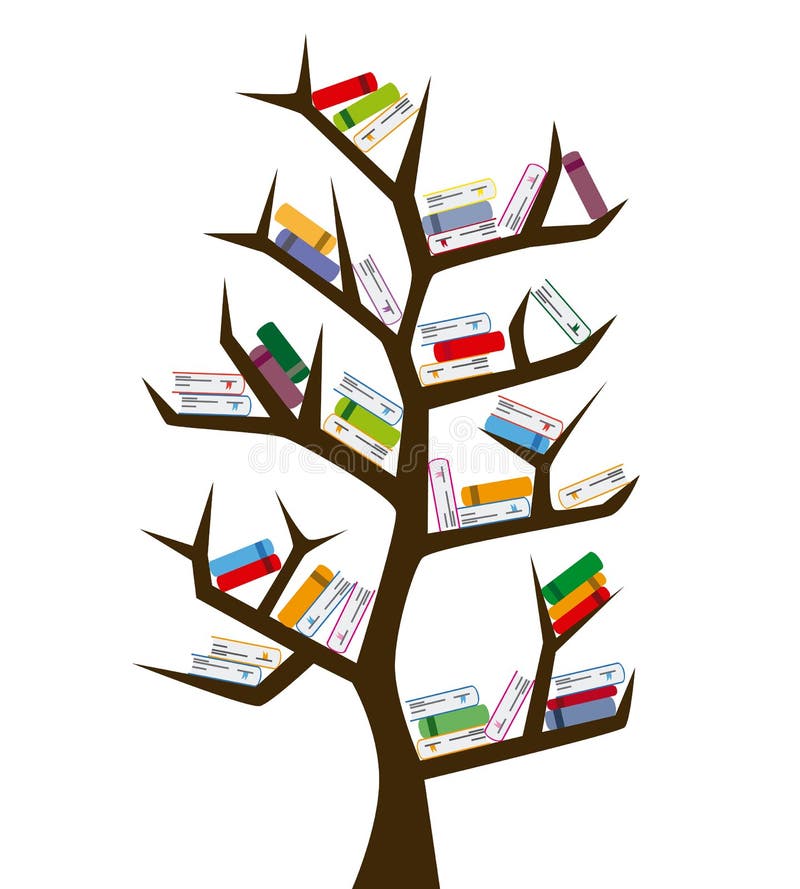Tree and books stock vector. Illustration of book, concept 76865017