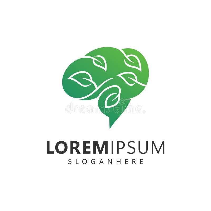 Tree brain logo design Brainstorm think idea logo inspiration. royalty free illustration