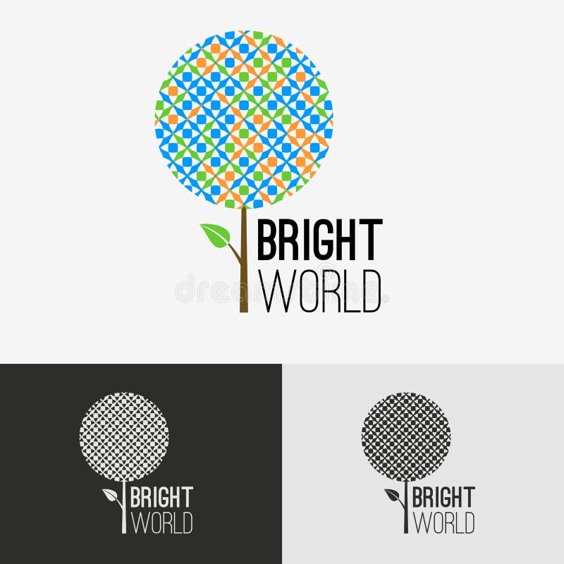 Tree bright logo concept.