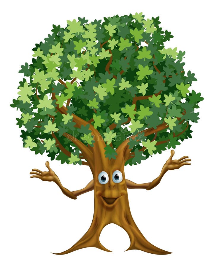 Cartoon tree character stock vector. Illustration of fairytale - 10015282