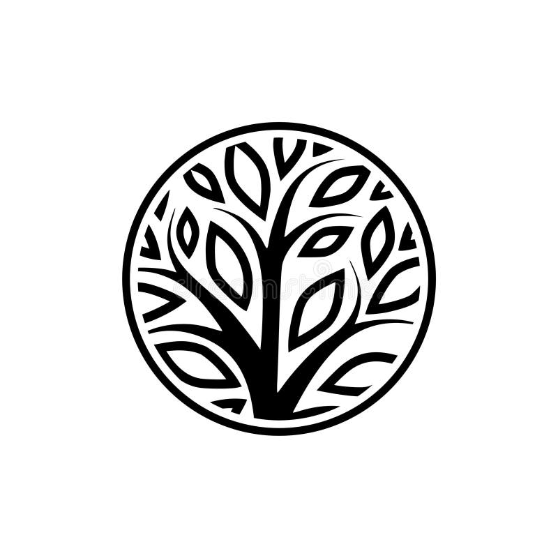 Tree circle logo icon isolated on white background royalty free illustration