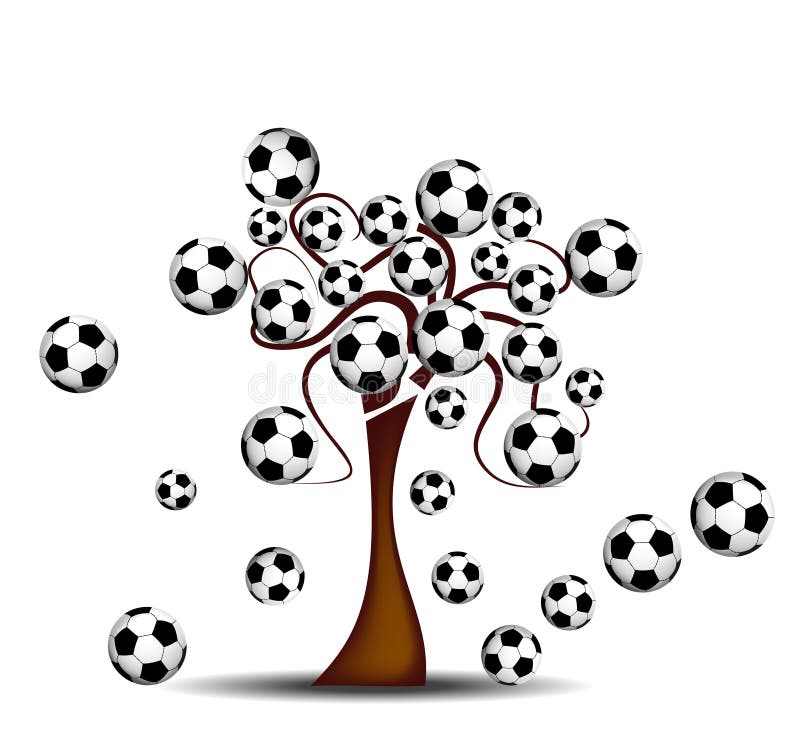 Illustration With Tree And The Main Business Icons Stock Vector