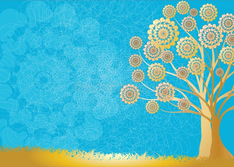 Tree Gold Abstract stock vector. Illustration of blue 30395327