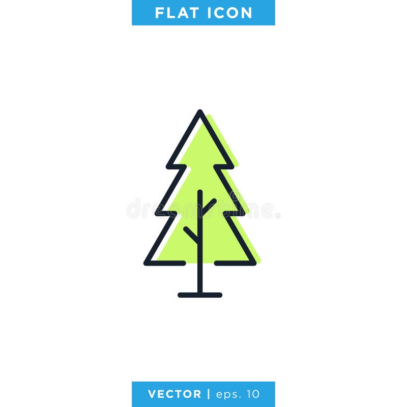 Tree with Green Color Icon Vector Design Template. Stock Vector