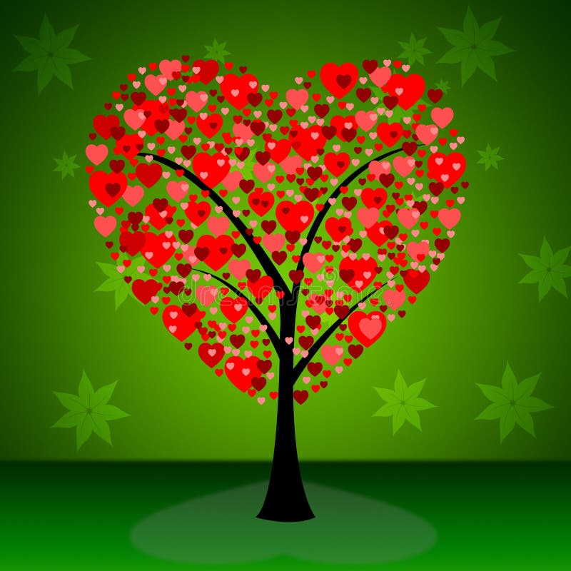 Tree Hearts Indicates Valentine s Day And Forest.