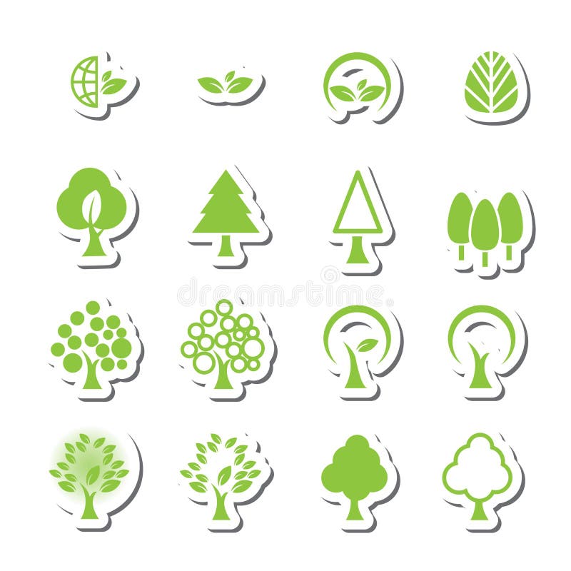 Tree icon set stock vector. Illustration of icon, template - 45557760