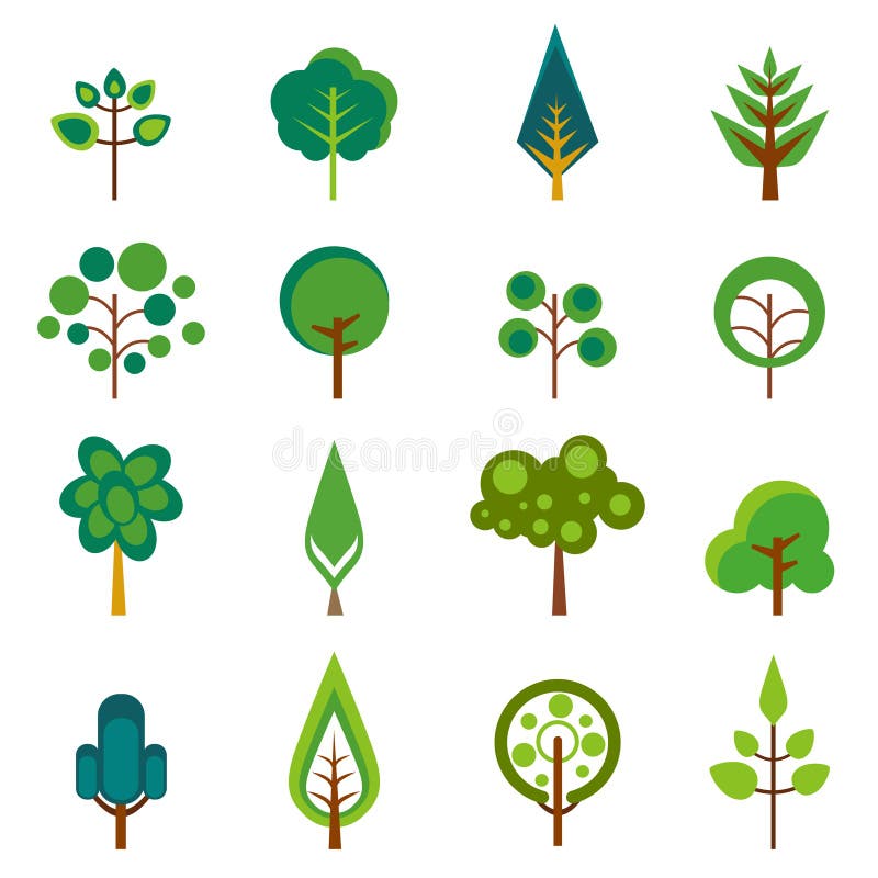 Tree icons vector