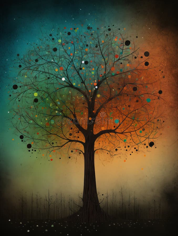 Tree Illustration Art Work Generative Ai Stock Illustration Tree Illustration Art Work Generative Ai Stock Illustration