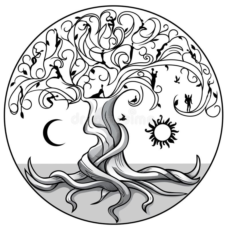 Tree Of Life On A White Background Stock Vector Illustration Of Order Allegory 68149020