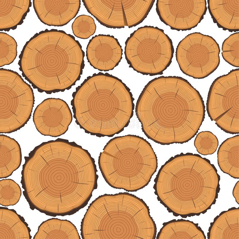 Tree Rings Seamless Pattern Stock Vector - Illustration of trunk ...