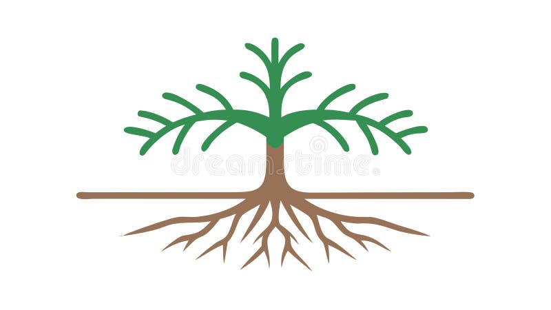 Tree with Roots Icon - Nature & Foundation, vector design Generative AI vector illustration