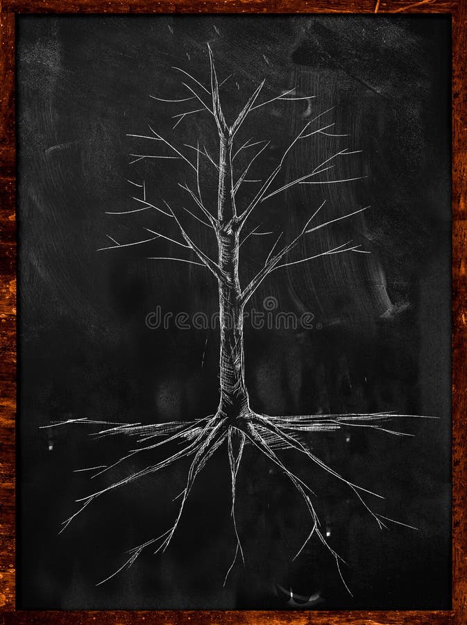 Sketch of dead tree without leaves , - vector clipart