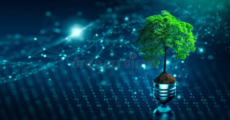 Green Computing, Green Technology, Green IT, csr, and IT ethics Concept royalty free illustration