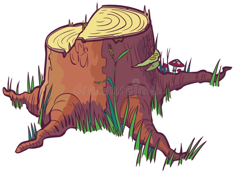 Tree Stump Vector Cartoon Clip Art Stock Image - Image: 38174901