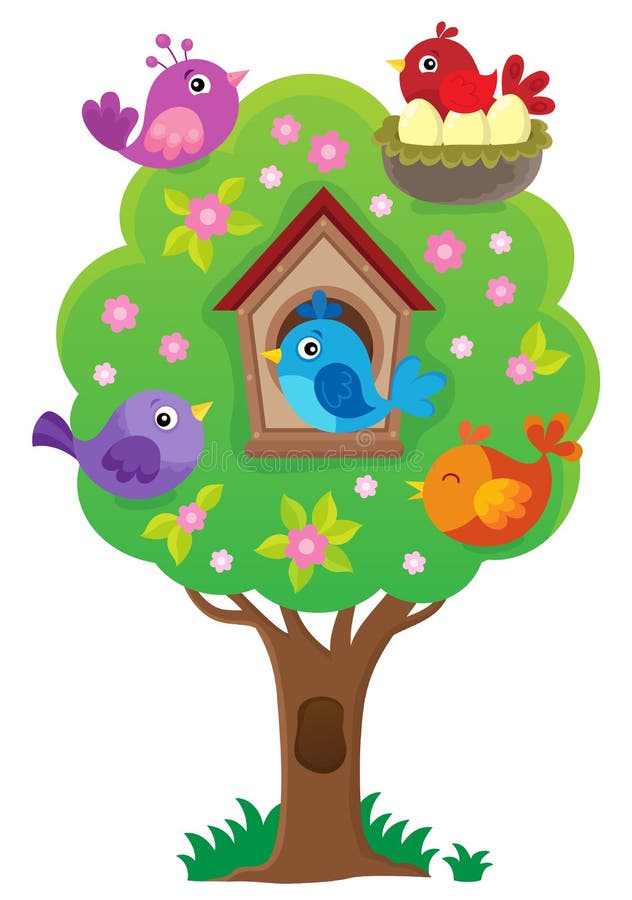 Tree with stylized birds theme image 3