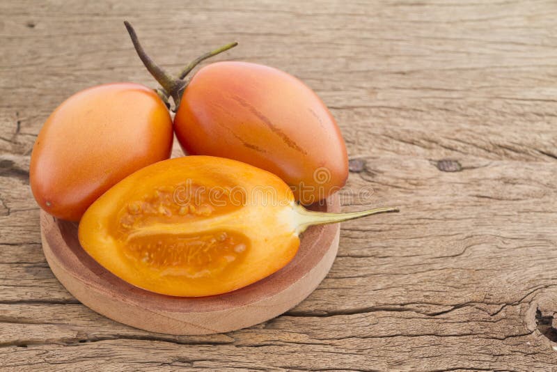 Tree Tomato Fruits on the Table Solanum Betaceum Stock Image Image of