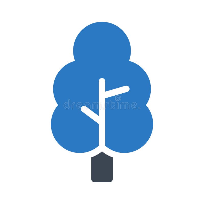 Tree glyph color vector icon vector illustration