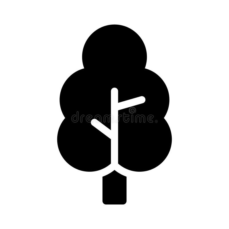 Tree glyph flat vector icon royalty free illustration