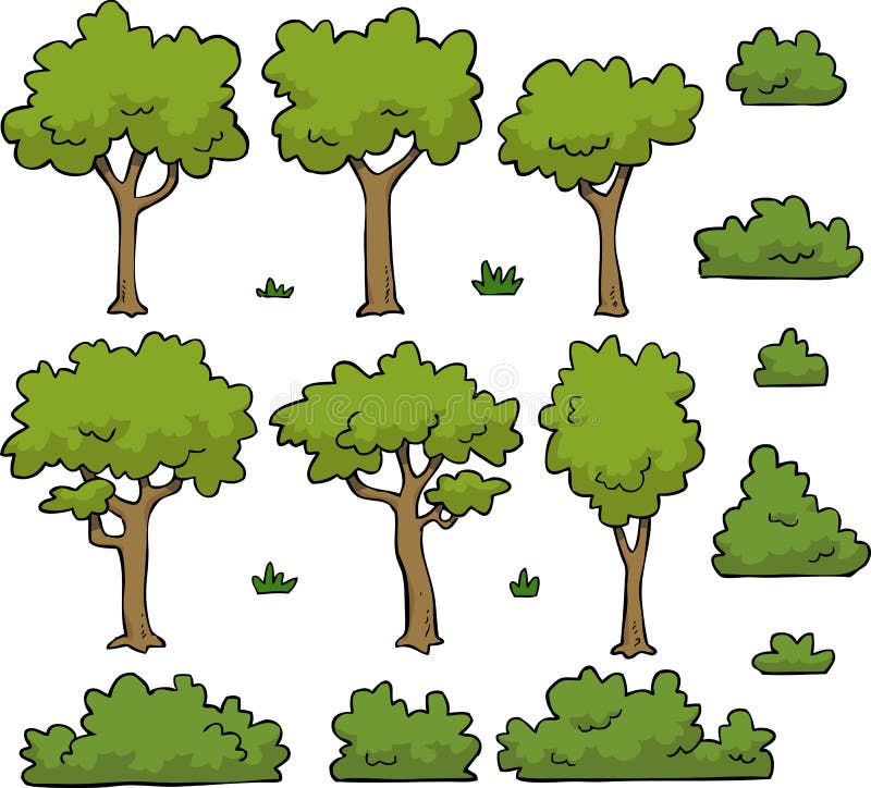 Trees And Bushes Stock Vector - Image: 67011321