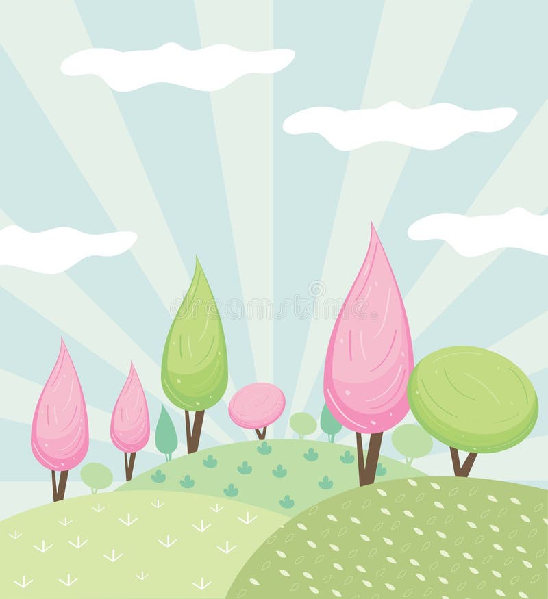 Trees in camp vector illustration