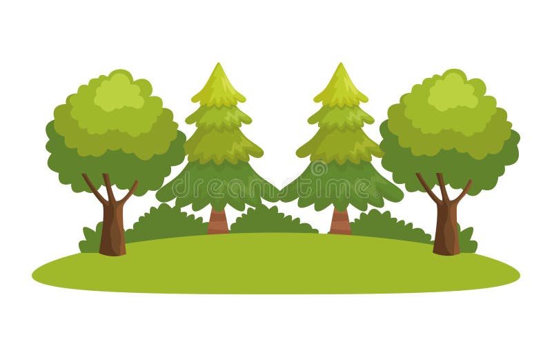 Trees forest scene royalty free illustration