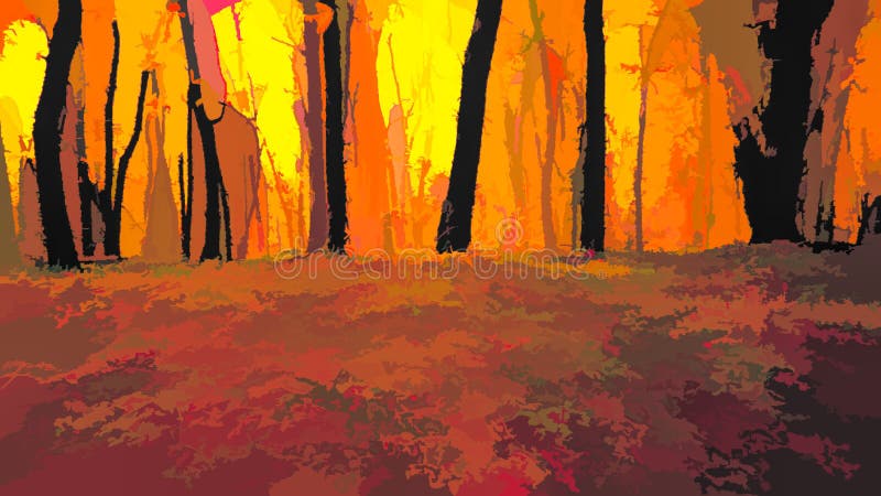 Trees in a park with yellow leaves royalty free illustration Trees in a park with yellow leaves royalty free illustration