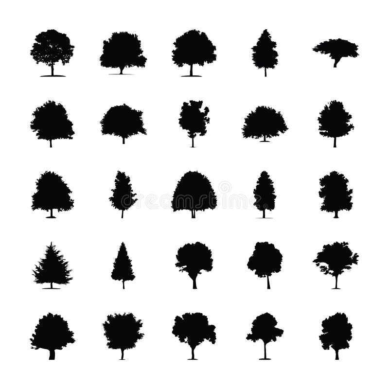 Trees Solid Vector stock illustration