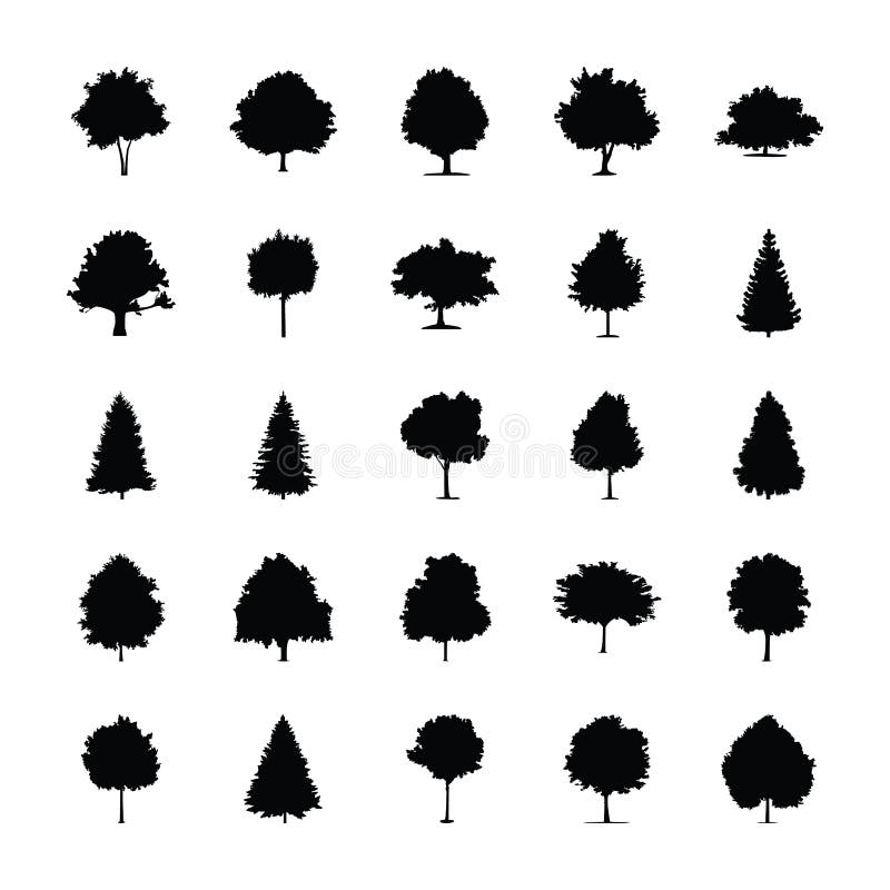 Trees Solid Vector vector illustration