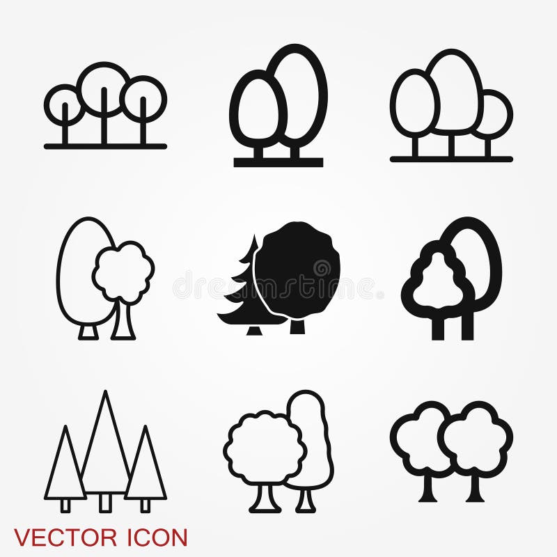 Forest Trees Sketch Style Stock Vector Illustration of tree, style