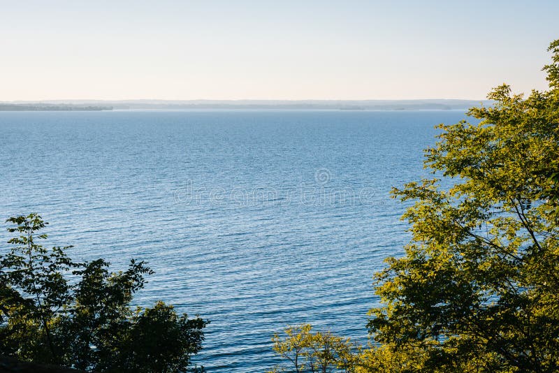 Trees and a view of the Chesapeake Bay at Elk Neck State Park, Maryland stock photography Trees and a view of the Chesapeake Bay at Elk Neck State Park, Maryland stock photography
