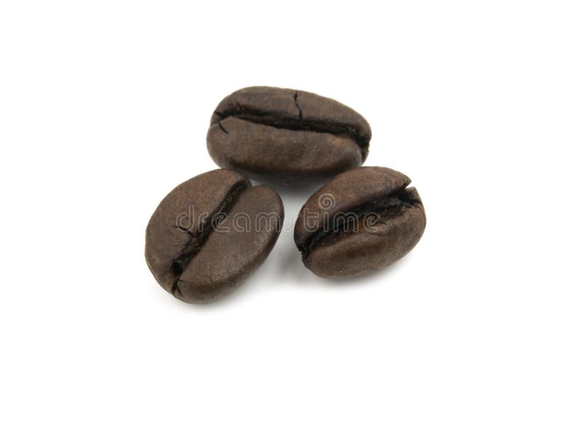 Trei boabe de cafea royalty free stock photos