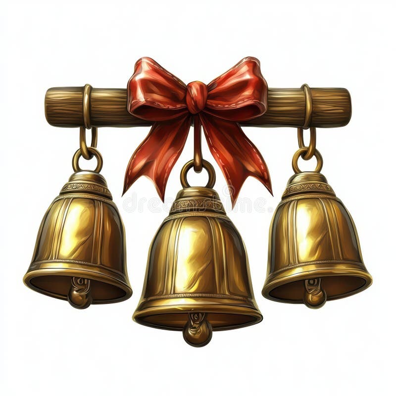 Trei clopote de aur royalty free illustration