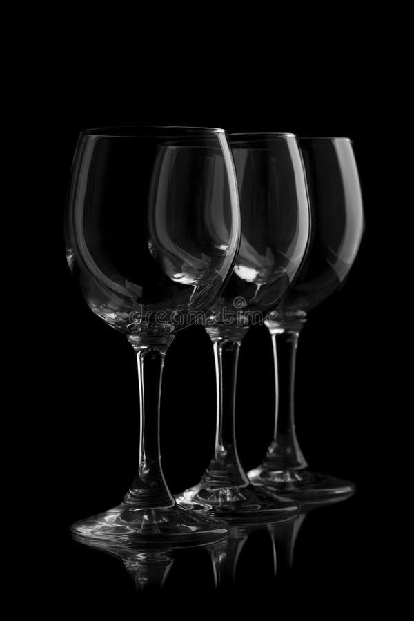Trei pahare de vin elegante royalty free stock photography