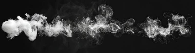 Trei tipuri de fum apar dintr-o țeavă pe fond negru royalty free stock image