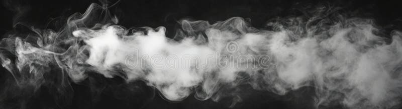 Trei tipuri de fum apar dintr-o țeavă pe fond negru stock image