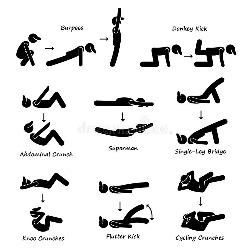 Treinamento da aptidão do exercício do exercício do corpo (ajuste 3) Clipart