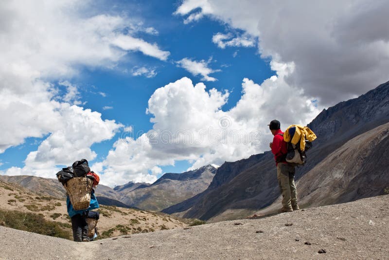 Trekking im Nepal Himalaja stockfotografie Trekking im Nepal Himalaja stockfotografie